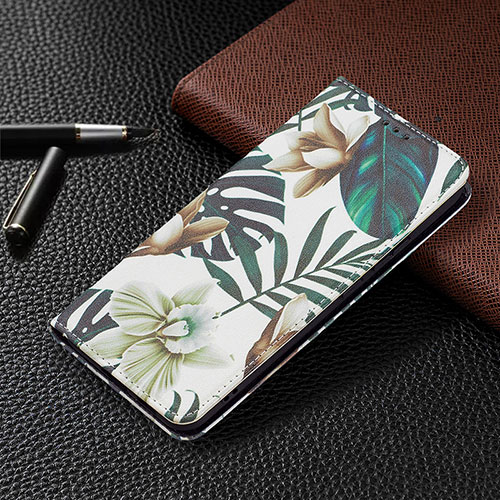 Leather Case Stands Fashionable Pattern Flip Cover Holder B03F for Samsung Galaxy S23 5G Green