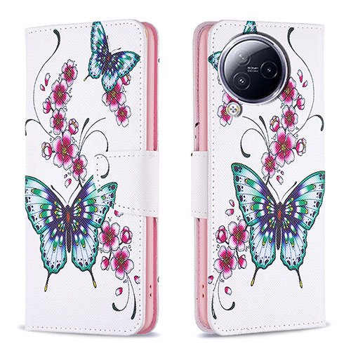 Leather Case Stands Fashionable Pattern Flip Cover Holder B03F for Xiaomi Civi 3 5G Colorful