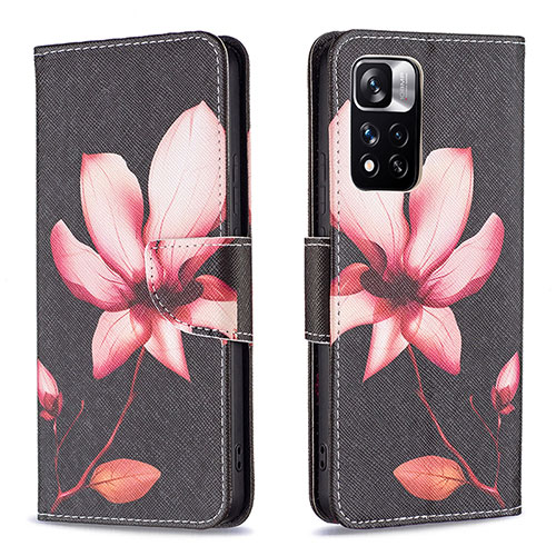 Leather Case Stands Fashionable Pattern Flip Cover Holder B03F for Xiaomi Mi 11i 5G (2022) Red