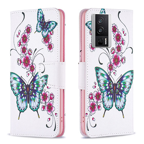 Leather Case Stands Fashionable Pattern Flip Cover Holder B03F for Xiaomi Poco F5 Pro 5G Colorful