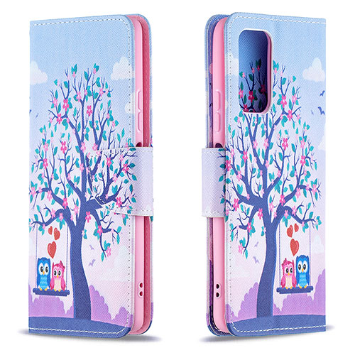 Leather Case Stands Fashionable Pattern Flip Cover Holder B03F for Xiaomi Redmi Note 10 Pro 4G Clove Purple