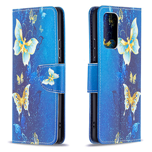 Leather Case Stands Fashionable Pattern Flip Cover Holder B03F for Xiaomi Redmi Note 10 Pro 4G Sky Blue