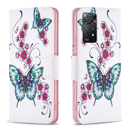 Leather Case Stands Fashionable Pattern Flip Cover Holder B03F for Xiaomi Redmi Note 11 Pro 5G Colorful