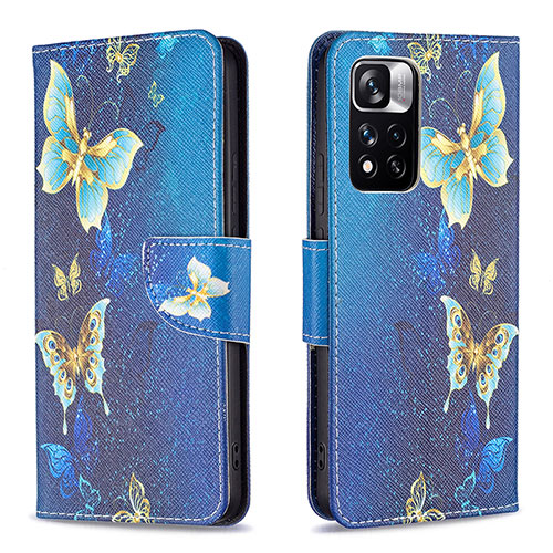 Leather Case Stands Fashionable Pattern Flip Cover Holder B03F for Xiaomi Redmi Note 11 Pro+ Plus 5G Sky Blue