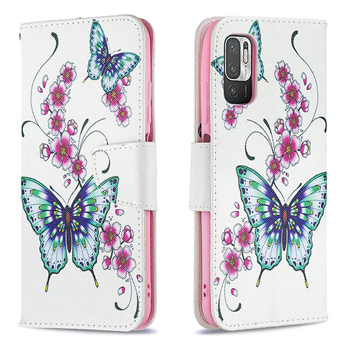 Leather Case Stands Fashionable Pattern Flip Cover Holder B03F for Xiaomi Redmi Note 11 SE 5G Colorful