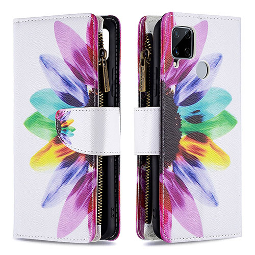 Leather Case Stands Fashionable Pattern Flip Cover Holder B04F for Realme 7i RMX2193 Mixed