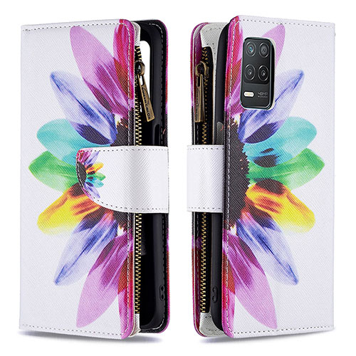 Leather Case Stands Fashionable Pattern Flip Cover Holder B04F for Realme Q3 5G Mixed