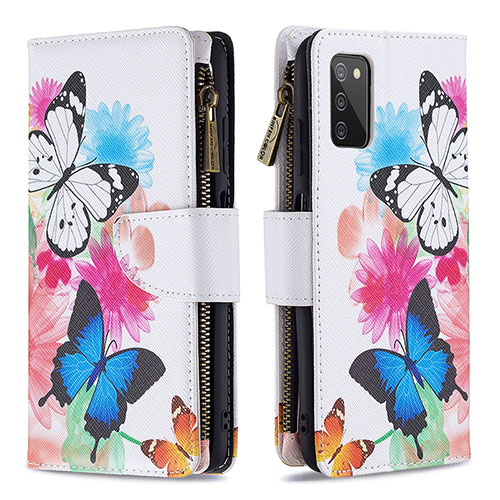 Leather Case Stands Fashionable Pattern Flip Cover Holder B04F for Samsung Galaxy A03s Colorful