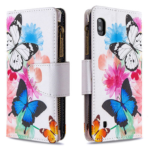 Leather Case Stands Fashionable Pattern Flip Cover Holder B04F for Samsung Galaxy A10 Colorful