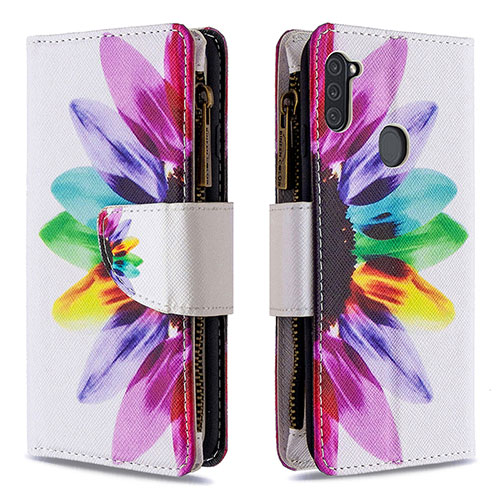 Leather Case Stands Fashionable Pattern Flip Cover Holder B04F for Samsung Galaxy A11 Mixed