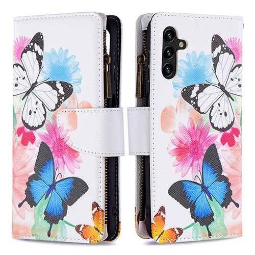 Leather Case Stands Fashionable Pattern Flip Cover Holder B04F for Samsung Galaxy A13 5G Colorful