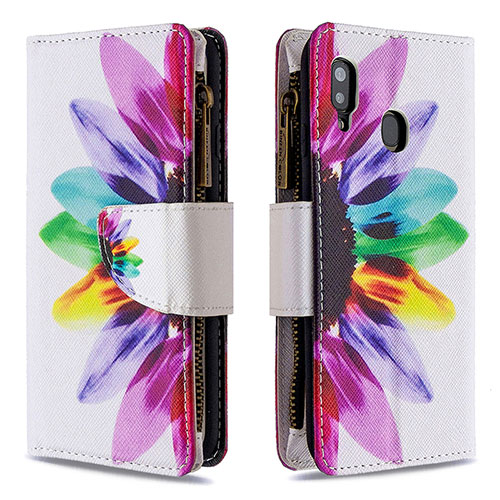 Leather Case Stands Fashionable Pattern Flip Cover Holder B04F for Samsung Galaxy A20 Mixed