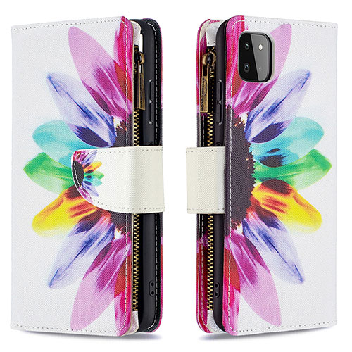 Leather Case Stands Fashionable Pattern Flip Cover Holder B04F for Samsung Galaxy A22 5G Mixed