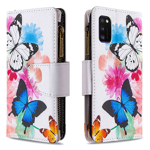 Leather Case Stands Fashionable Pattern Flip Cover Holder B04F for Samsung Galaxy A41 Colorful