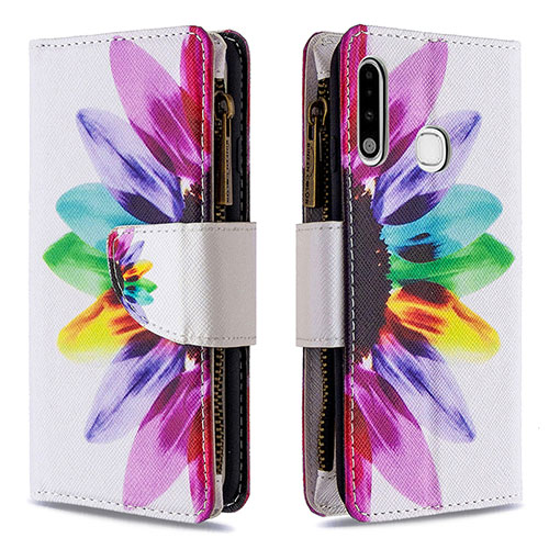 Leather Case Stands Fashionable Pattern Flip Cover Holder B04F for Samsung Galaxy A70E Mixed