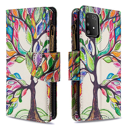 Leather Case Stands Fashionable Pattern Flip Cover Holder B04F for Samsung Galaxy S10 Lite Green