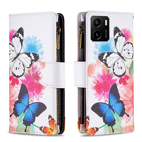 Leather Case Stands Fashionable Pattern Flip Cover Holder B04F for Vivo Y10 Colorful