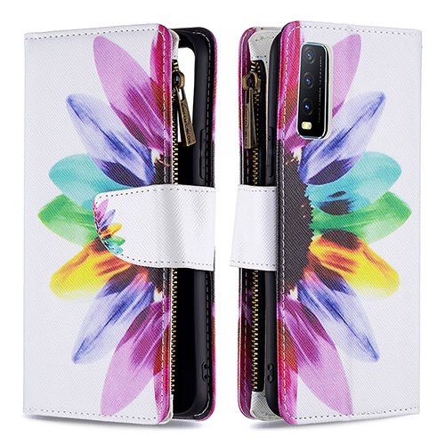 Leather Case Stands Fashionable Pattern Flip Cover Holder B04F for Vivo Y12G Mixed