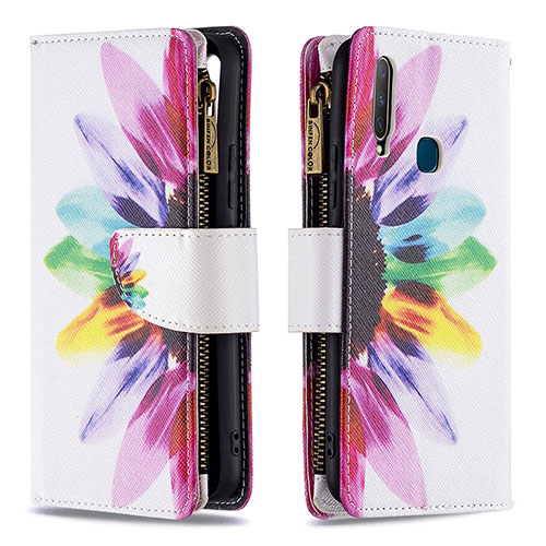 Leather Case Stands Fashionable Pattern Flip Cover Holder B04F for Vivo Y17 Mixed