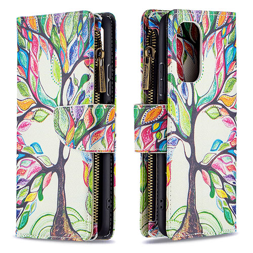 Leather Case Stands Fashionable Pattern Flip Cover Holder B04F for Xiaomi Mi 11i 5G Green