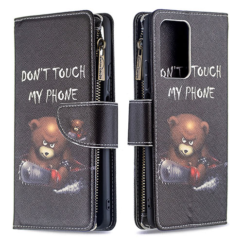 Leather Case Stands Fashionable Pattern Flip Cover Holder B04F for Xiaomi Mi 11T Pro 5G Dark Gray