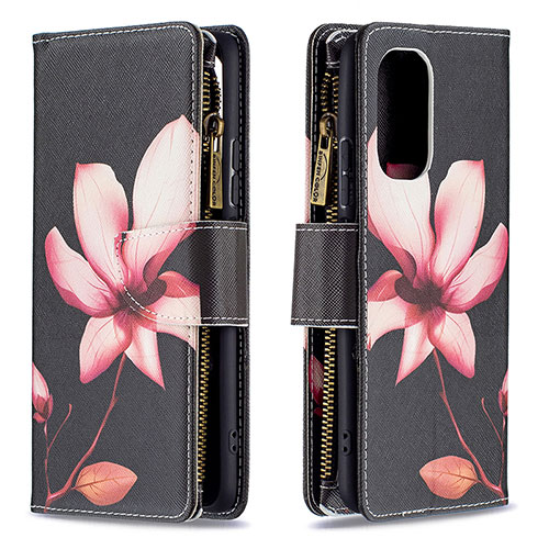 Leather Case Stands Fashionable Pattern Flip Cover Holder B04F for Xiaomi Mi 11X Pro 5G Red