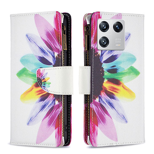 Leather Case Stands Fashionable Pattern Flip Cover Holder B04F for Xiaomi Mi 13 Pro 5G Mixed