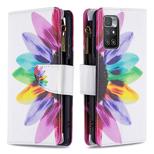 Leather Case Stands Fashionable Pattern Flip Cover Holder B04F for Xiaomi Redmi 10 (2022) Mixed