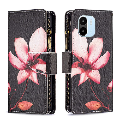 Leather Case Stands Fashionable Pattern Flip Cover Holder B04F for Xiaomi Redmi A1 Red