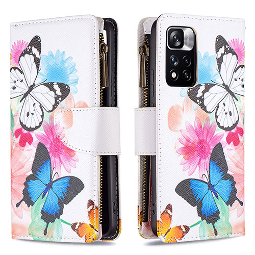 Leather Case Stands Fashionable Pattern Flip Cover Holder B04F for Xiaomi Redmi Note 11 Pro+ Plus 5G Colorful