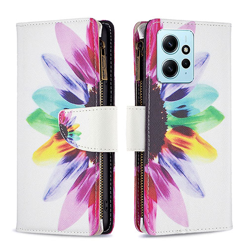 Leather Case Stands Fashionable Pattern Flip Cover Holder B04F for Xiaomi Redmi Note 12 4G Mixed