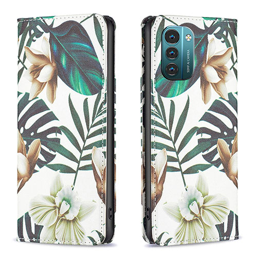 Leather Case Stands Fashionable Pattern Flip Cover Holder B05F for Nokia G21 Green