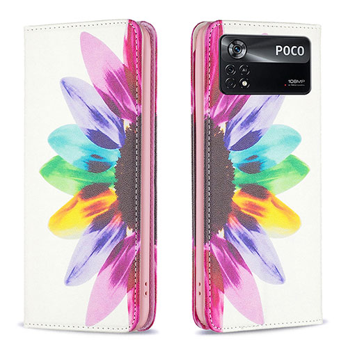 Leather Case Stands Fashionable Pattern Flip Cover Holder B05F for Xiaomi Poco X4 Pro 5G Mixed