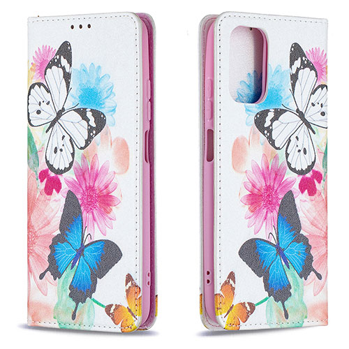 Leather Case Stands Fashionable Pattern Flip Cover Holder B05F for Xiaomi Redmi Note 10 4G Colorful