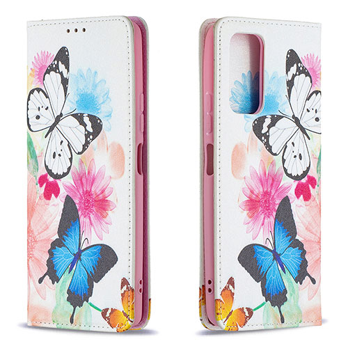 Leather Case Stands Fashionable Pattern Flip Cover Holder B05F for Xiaomi Redmi Note 10 Pro 4G Colorful