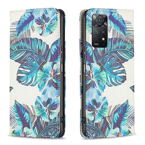 Leather Case Stands Fashionable Pattern Flip Cover Holder B05F for Xiaomi Redmi Note 11 Pro 5G Sky Blue