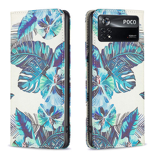 Leather Case Stands Fashionable Pattern Flip Cover Holder B05F for Xiaomi Redmi Note 11E Pro 5G Sky Blue