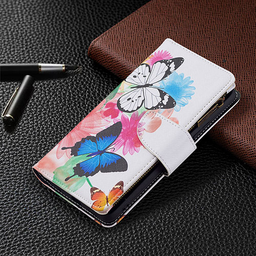 Leather Case Stands Fashionable Pattern Flip Cover Holder BF3 for Xiaomi Redmi Note 10 Pro 4G Colorful