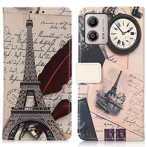 Leather Case Stands Fashionable Pattern Flip Cover Holder D02Y for Motorola Moto G53j 5G Mixed