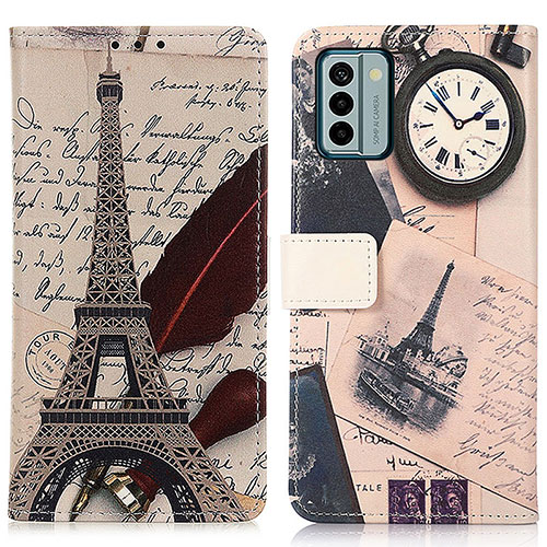 Leather Case Stands Fashionable Pattern Flip Cover Holder D02Y for Nokia G22 Mixed