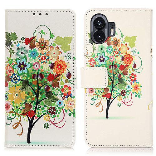 Leather Case Stands Fashionable Pattern Flip Cover Holder D02Y for Nothing Phone 2 Green