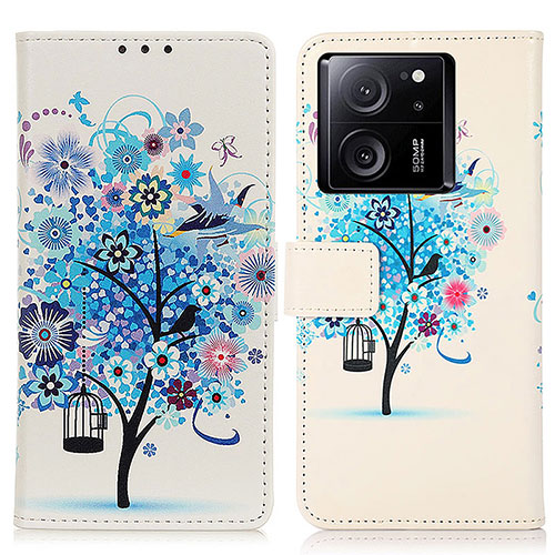 Leather Case Stands Fashionable Pattern Flip Cover Holder D02Y for Xiaomi Mi 13T 5G Blue