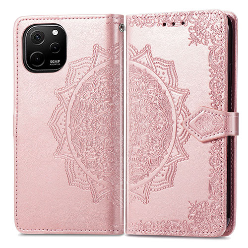 Leather Case Stands Fashionable Pattern Flip Cover Holder for Huawei Enjoy 50z Rose Gold