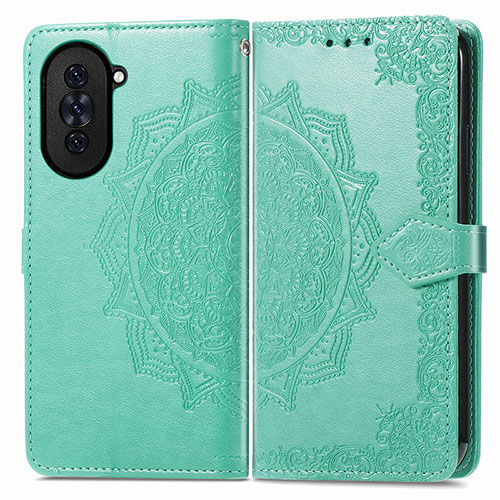 Leather Case Stands Fashionable Pattern Flip Cover Holder for Huawei Nova 10 Pro Green