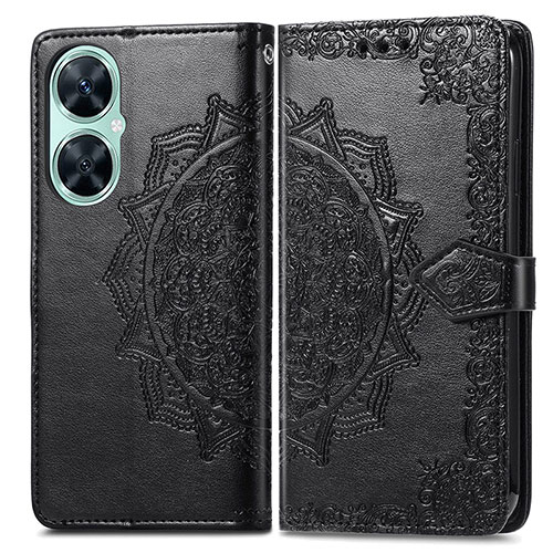 Leather Case Stands Fashionable Pattern Flip Cover Holder for Huawei Nova 11i Black