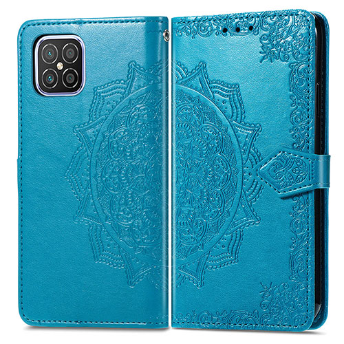 Leather Case Stands Fashionable Pattern Flip Cover Holder for Huawei Nova 8 SE 4G Blue