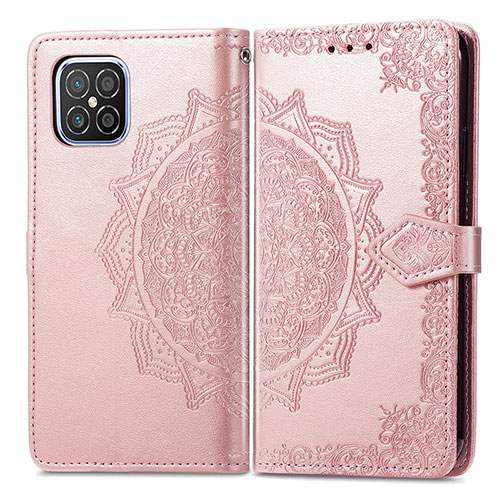 Leather Case Stands Fashionable Pattern Flip Cover Holder for Huawei Nova 8 SE 4G Rose Gold