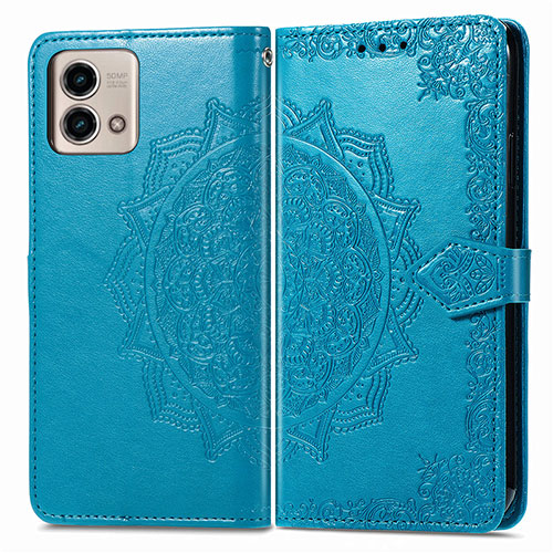 Leather Case Stands Fashionable Pattern Flip Cover Holder for Motorola Moto G Stylus (2023) 5G Blue