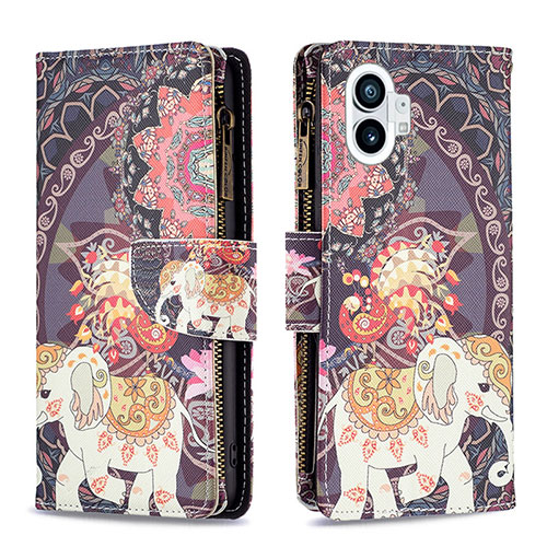 Leather Case Stands Fashionable Pattern Flip Cover Holder for Nothing Phone 1 Mixed