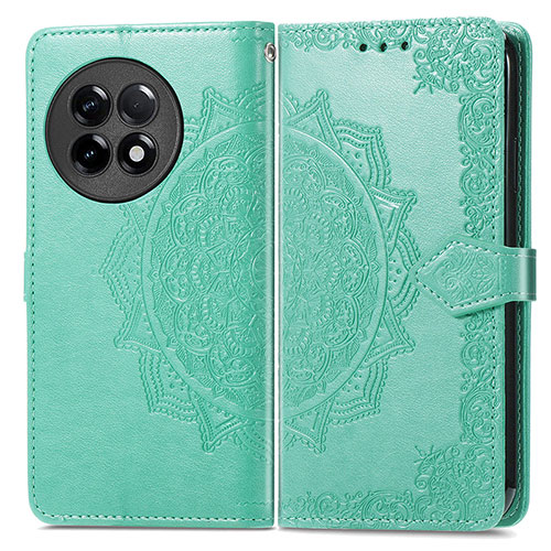 Leather Case Stands Fashionable Pattern Flip Cover Holder for OnePlus 11R 5G Green